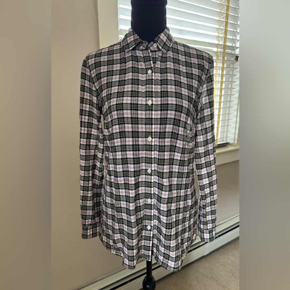 J. McLaughlin women’s XS louis plaid long sleeve blouse button down shirt